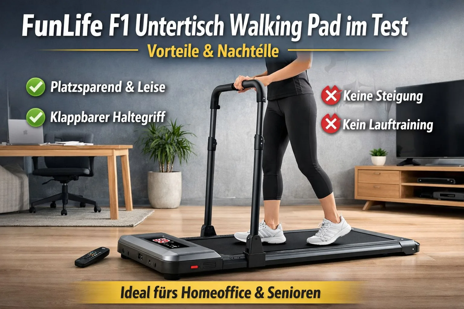 FunLife F1 Untertisch Walking Pad im Test – Vorteile & Nachteile