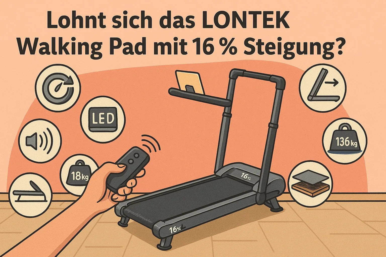 Lohnt sich das LONTEK Walking Pad mit 16 % Steigung? – Detaillierter Testbericht mit Vorteilen & Nachteilen