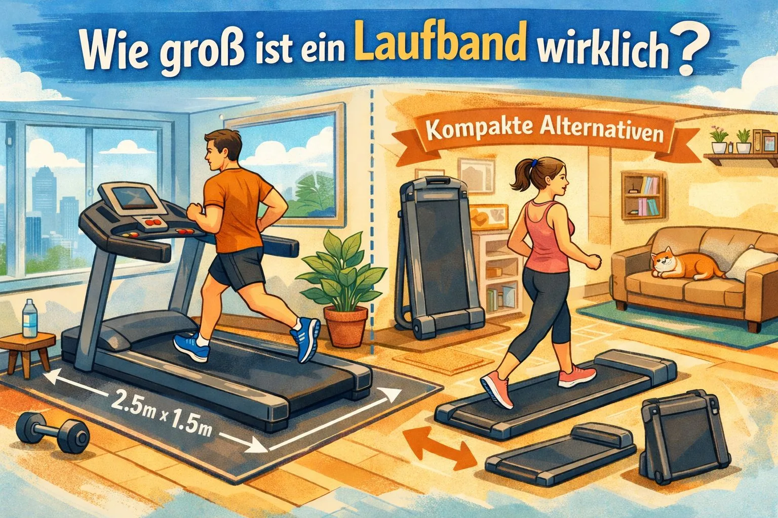 Wie groß ist ein Laufband wirklich? – Maße und Platzbedarf von Heimlaufbändern im Überblick